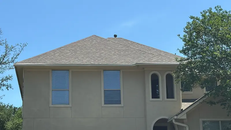 Finished roofline and new shingle system on a Central Texas home