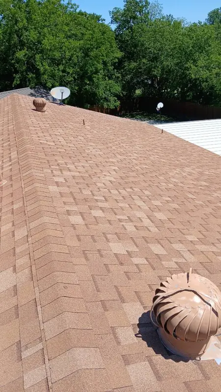 Finished roofline after a Central Texas hail-damage replacement