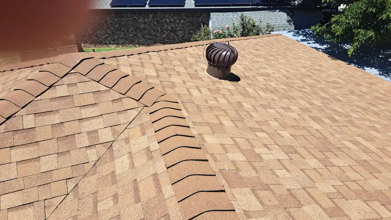 Newly installed shingle roof on a Central Texas home