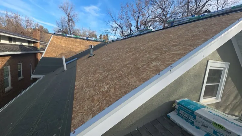 Exposed roof decking ready for inspection in Havre, MT