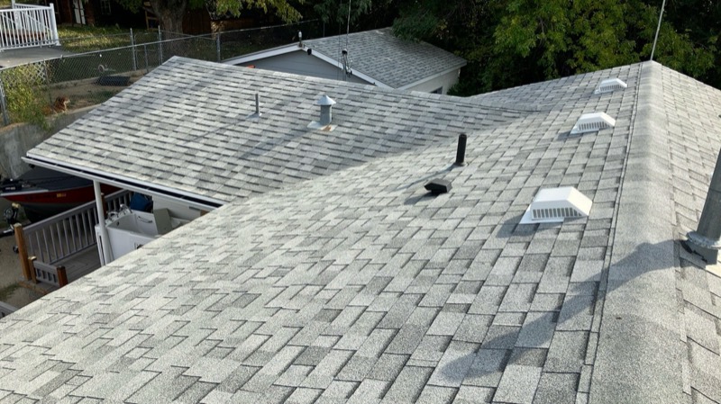 Storm-damaged roof prior to replacement in Havre, MT